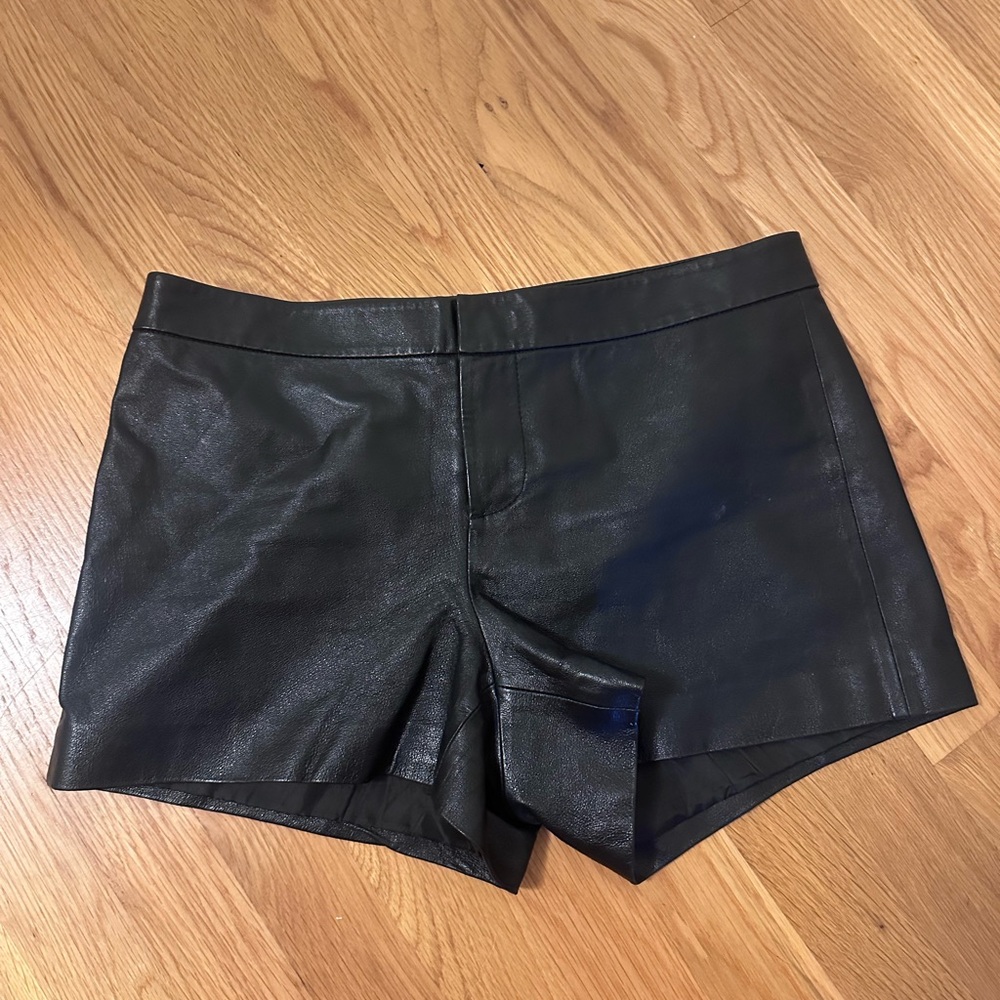 BB Dakota Black Leather High Waist Shorts